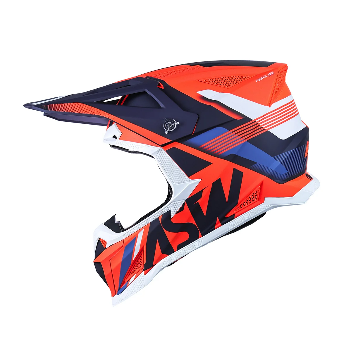Capacete ASW R1 Mips Neo Laranja Flúor/Azul/Branco - Spinelli